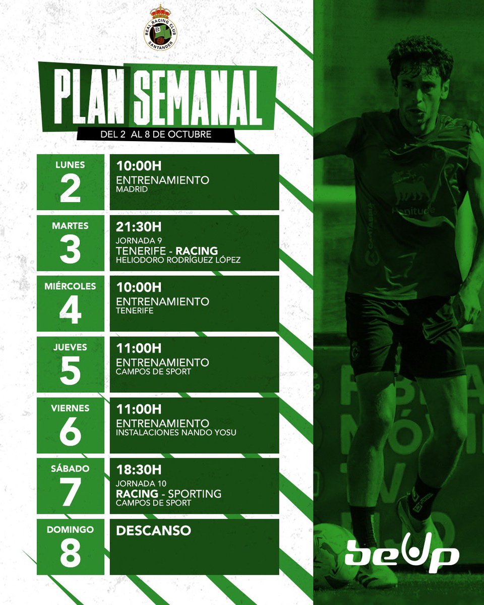 realracingclub's tweet photo. 🗓️ PLAN SEMANAL | #TenerifeRacing https://t.co/xfw7feAHiS