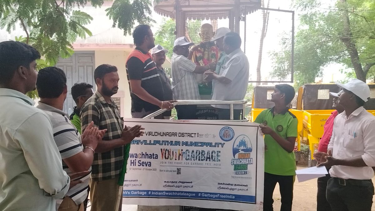 SMunicpality's tweet photo. Srivilliputhur Municipality ISL 2.0 GANDHI JAYATHI SPECIAL EVENT..
@CMOTamilnadu
@KN_NEHRU
@sbmrdmanellai
#SwachhSurvekshan #TamilNaduVsGarbage
#GarbageFreeCities #YouthvsGarbage #IndianSwachhataLeague2
@RoopaMishra77
@HardeepSPuri
@MoHUA_India https://t.co/5MODPgJY5Y