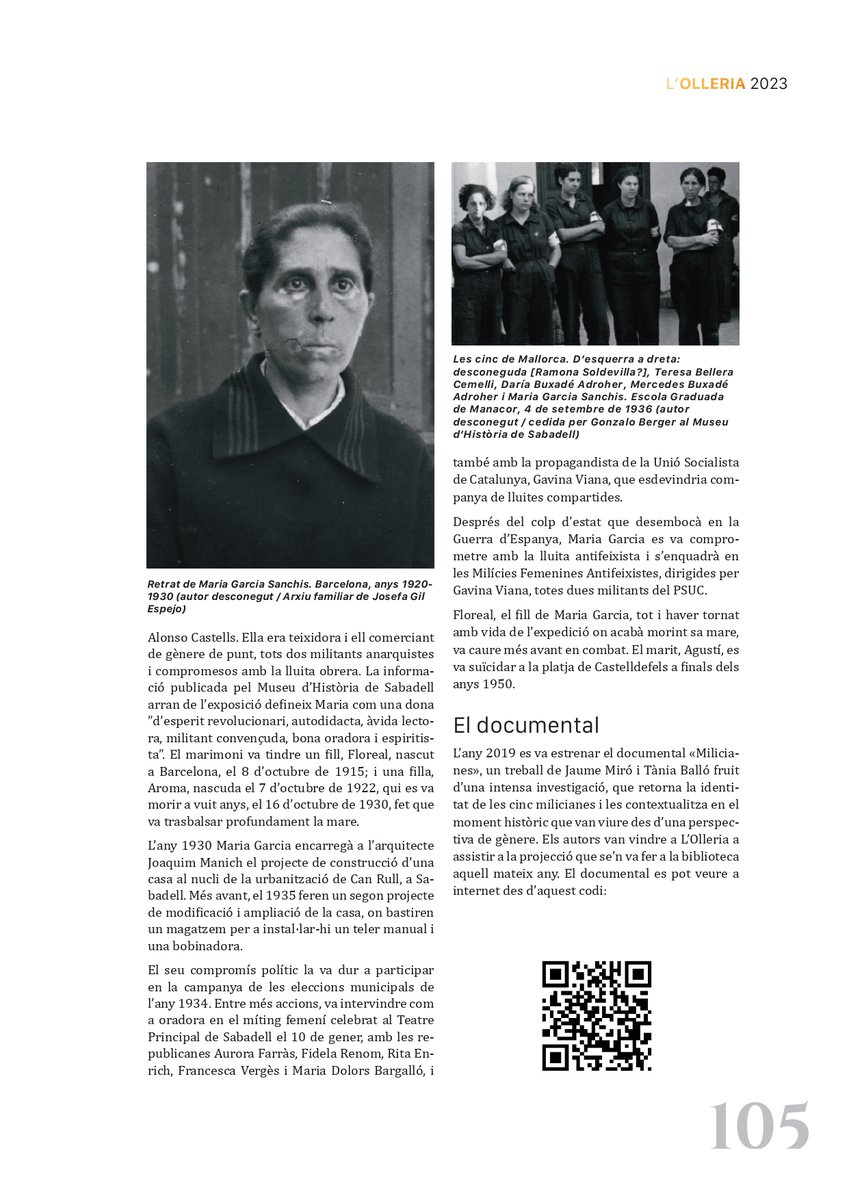 IEVallAlbaida's tweet photo. El llibre-programa de festes de l'Olleria ha publicat un article de l'IEVA dedicat a la miliciana olleriana Maria Garcia Sanchis, qui ja va formar part de l'exposició "Petjades de dones" produïda per la nostra entitat.
@MemoriaMallorca @MarcAndreuH @IStolpersteine https://t.co/hZQeQNMzZZ