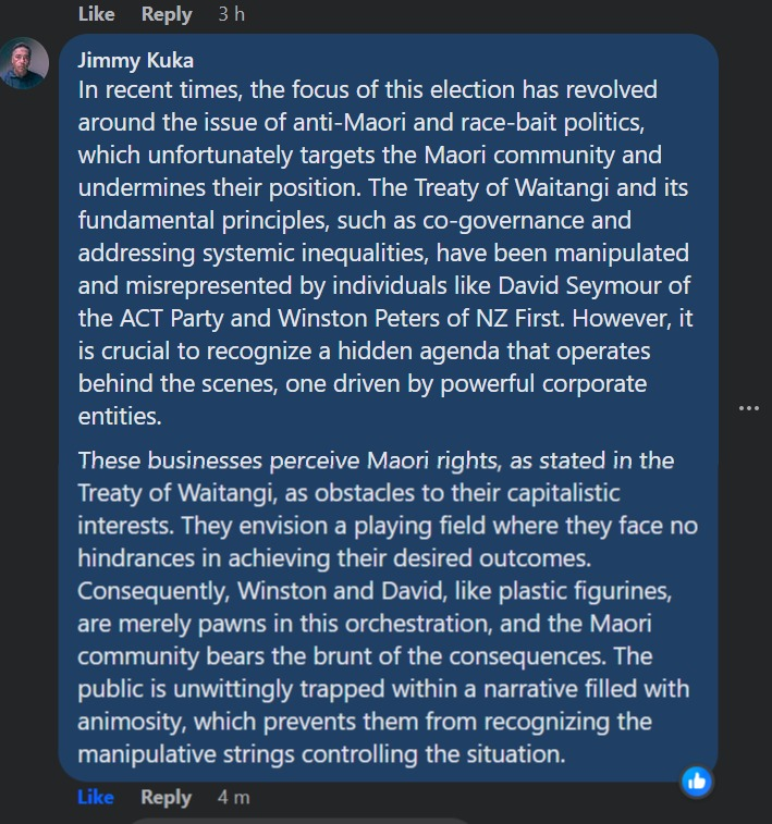 rangir53's tweet photo. Thoughts shared by Jimmy, on Facebook
@NZGreens @nzlabour #JacindaArdern #churchippie #FactCheckNZ #nzpol #teamof5million #LabourNZ #2tickslabour2023 #Nationalnotfittogovern #LyinLuxon https://t.co/iUsKiKtYVc