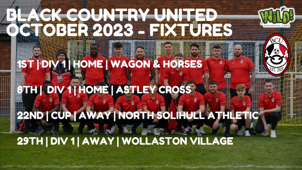 BCU_FC's tweet image. OCTOBER 2023 FIXTURES! ⚽️🔴⚪️