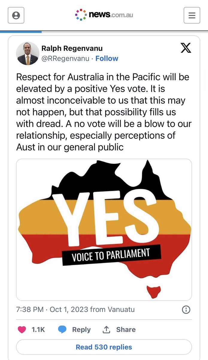 bekleys's tweet photo. Quality journalism by @newscomauHQ and @franks_chung not knowing the difference between Vanuatu and Fiji. 😂 https://t.co/PIlfoUpTVw