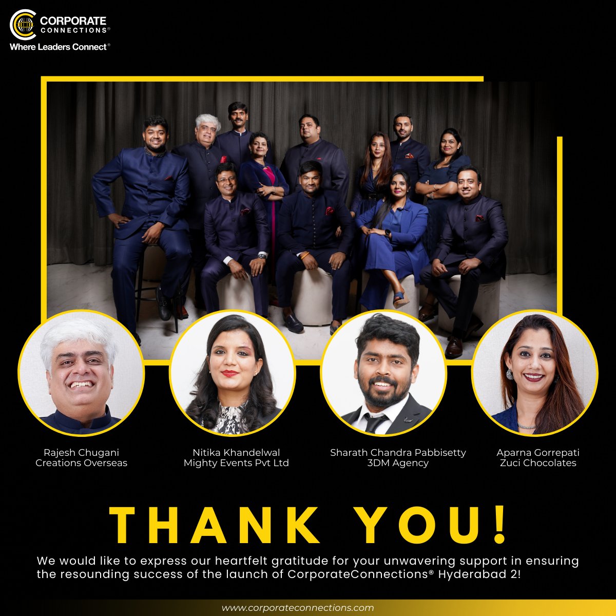 CCAPandTS's tweet photo. We genuinely value our partners - Rajesh Chugani (Creations Overseas), Nitika Khandelwal (Mighty Events), Sharath Chandra Pabbisetty (3DM Agency) and Aparna Gorrepati (Zuci Chocolates) for their unbeatable expertise and unwavering commitment that contributed to the success of the https://t.co/g44bo7jhY9