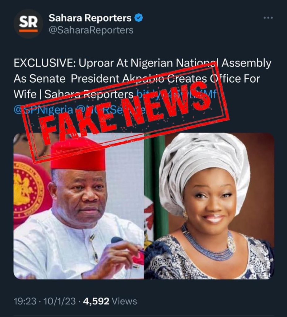 GOAddicted003's tweet photo. @cute_pecky @SaharaReporters @SPNigeria @NGRSenate Fake news Merchant “Her only relationship with the National Assembly is that her husband is the President of the Senate and by virtue of that as with his predecessors, she is president of the Senators’ Wives Association of Nigeria, SWAN! https://t.co/cqmdROdl7k