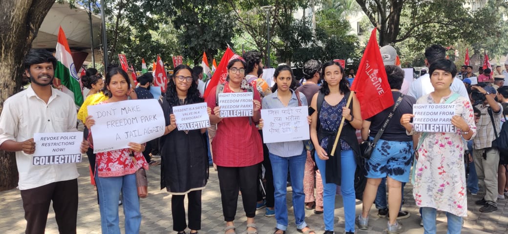 CollectiveBlore's tweet photo. Karnataka Police observes Gandhi Jayanti by forcefully attacking peaceful voices! #StopSilencingBengaluru #ProtestWithFreedom
Civil Disobedience against injustice is our right and we shall have it! https://t.co/SJrUuC1Zdc