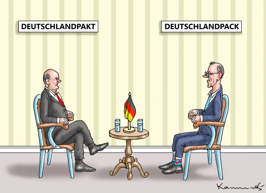 Olaf & Fritz (Cartoon von Marian Kamensky)