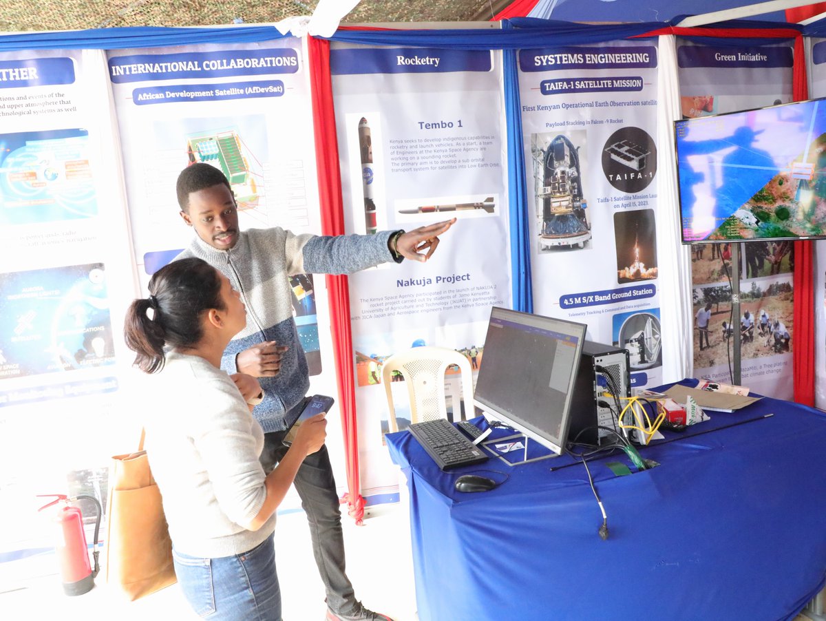 SpaceAgencyKE's tweet photo. The Nairobi International Trade Fair 2023 came to a close on Sunday 1 October 2023 at Jamhuri grounds.

The climax of the trade fair was witnessed today with large numbers visiting the KSA booth to learn about some of the activities the agency undertakes. https://t.co/ZL83Ndx8lV