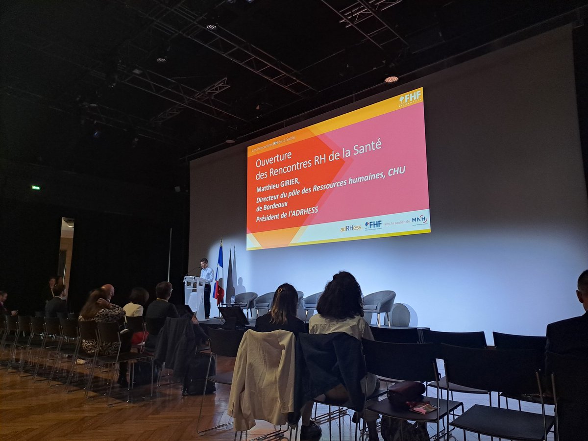 Ouverture des #RRH2023 par <a href="/MatthieuGirier/">Matthieu GIRIER</a> via un discours engagé sur la fonction publique hospitaliere et les RH, en présence de <a href="/StanGuerini/">Stanislas Guerini</a> ministre de la transformation et de la Fonction publique