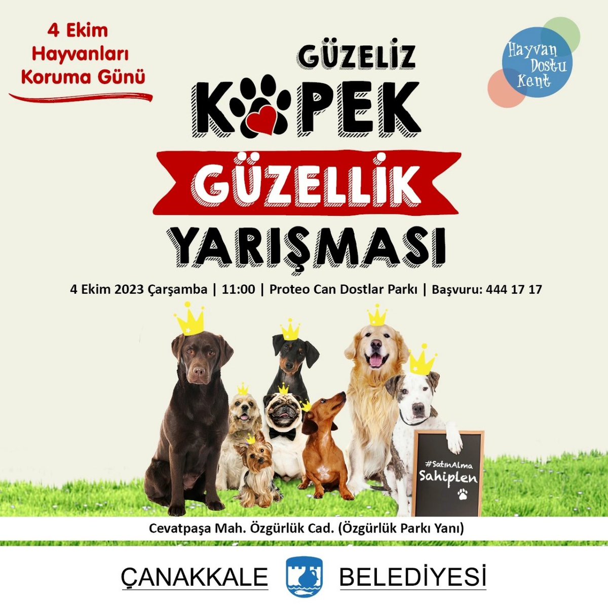 📣Proteo Can Dostlar Parkı Açılıyor..🐾

Kenti birlikte paylaştığımız can dostlarımızın özgürce vakit geçirebilecekleri bir alanı daha kente kazandırmanın mutluluğu ile
📆4 Ekim Çarşamba 
⏰️11.00
📍(Özgürlük Parkı Yanı) Proteo Can Dostlar Parkında buluşuyoruz.

Davetlisiniz🤗