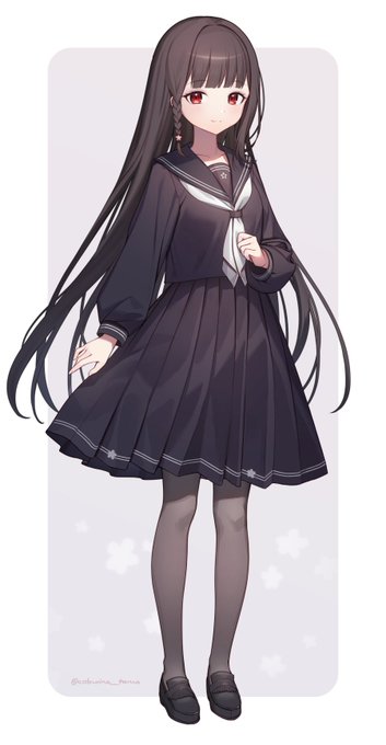 黒髪セーラーの女の子