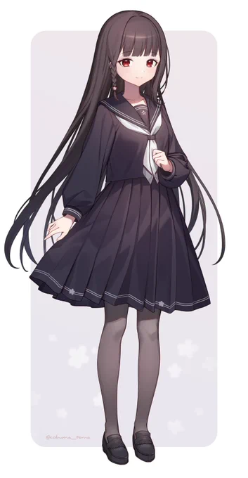 黒髪セーラーの女の子