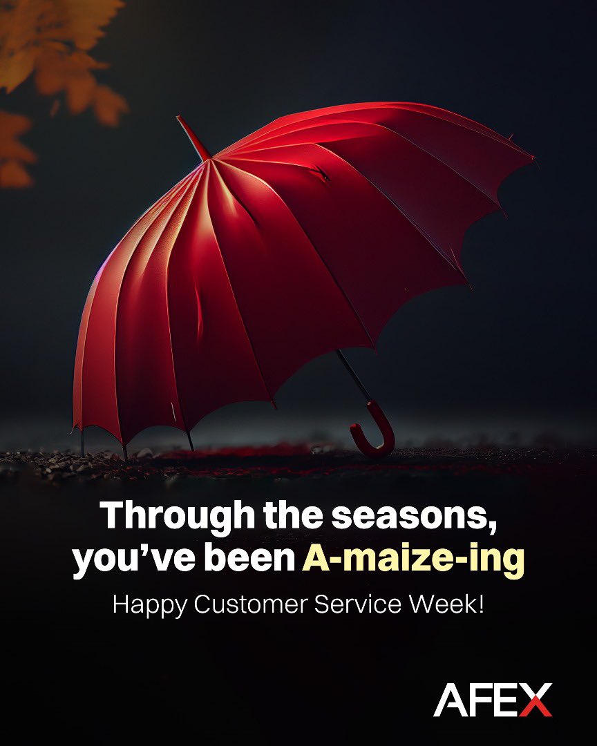Happy Customer Service Week to all our customers! You are the heart of our business, and your feedback and trust are what drive us to continually do better.

Thank you for choosing us always. You are A -maize-ing in every way.

Love, AFEX. 

#CSW23 @wwwCSWeekCom