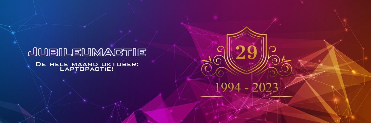 SunteamComputer's tweet image. Wij bestaan 29 jaar! Dat vieren we met 2 hele mooie actie laptops:
sunteam.nl/jubileumactie.…