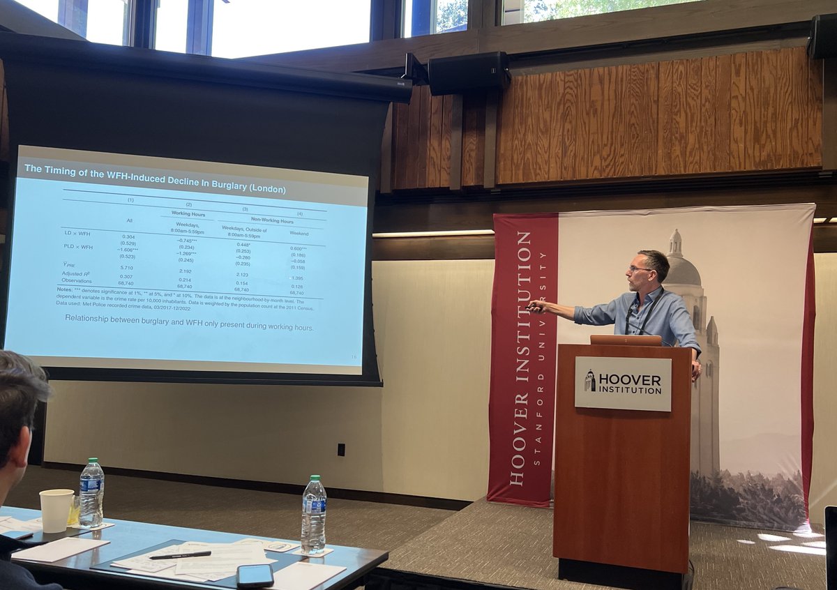 Senior Lecturer @JesseMatheson2 from @sheffieldeconomics presented his research on working from home and the fall in residential burglaries at the Remote Work Conference held at @Stanford on 27 September.