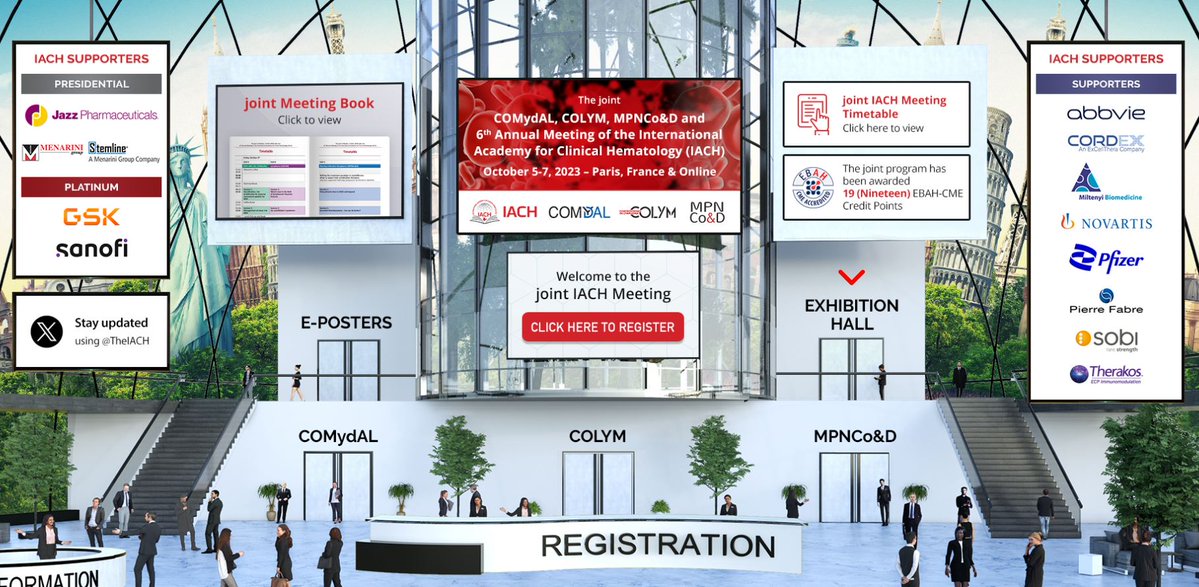 TheIACH's tweet photo. 📢The joint IACH Meeting program starts TOMORROW! 
we welcome you to the IACH, COMydAL, COLYM &amp; MPNCo&amp;D sessions🔽
https://t.co/udmzTznv13
Register to join us in Paris, or online for FREE🔽
https://t.co/N6SDIarQj2

@Mohty_EBMT  @AnnaSureda5 @Dr_AmerZeidan @doctorpemm @mpdrc https://t.co/8DdIBt1sD8