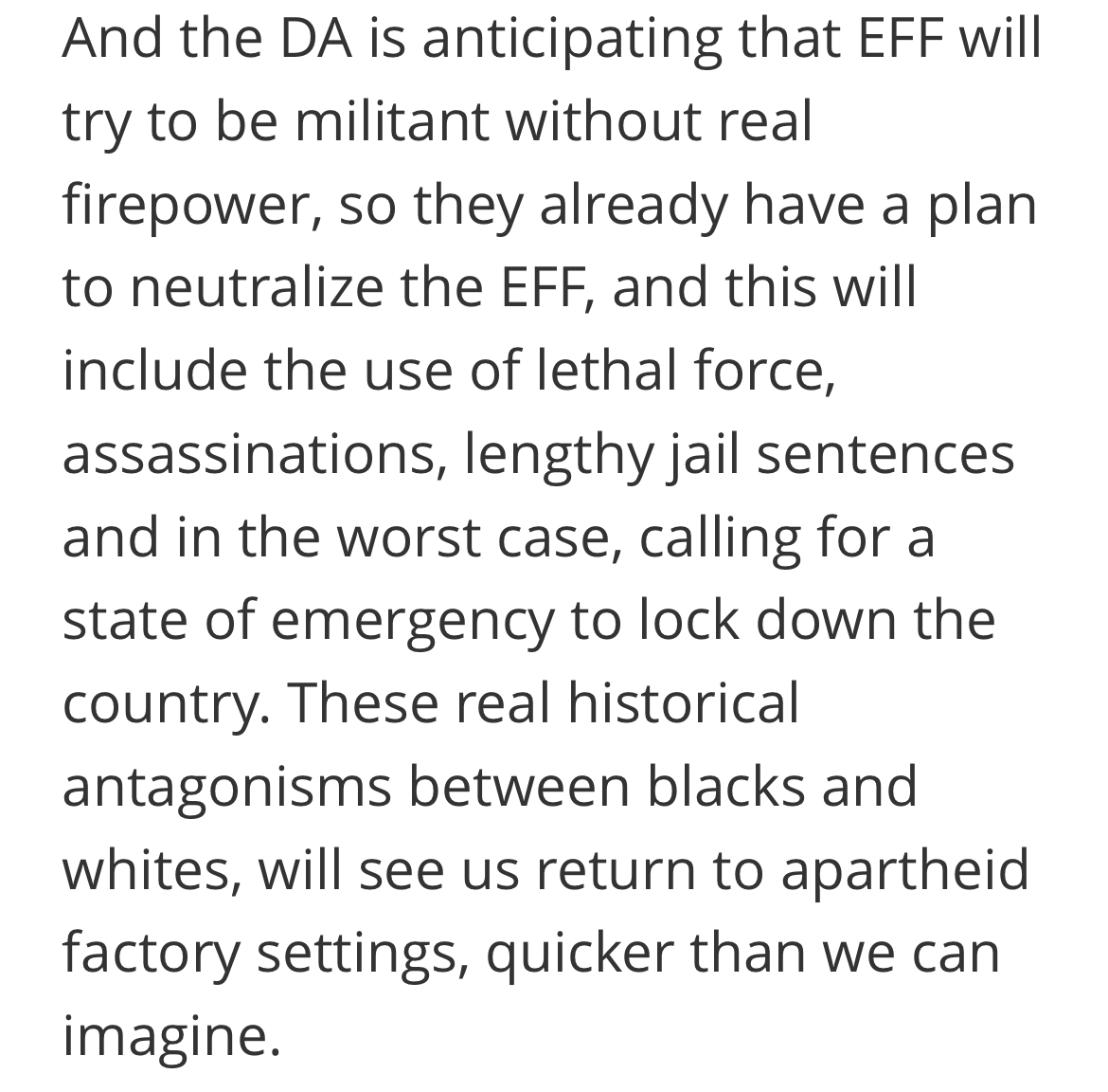 jesseharber's tweet photo. @dansmywholename Dude’s blog is a trip. This one is an extended fever dream about the coming DA/EFF coalition autogolpe in 2024. 

https://t.co/IJYoC18jAB https://t.co/JX2nK93YVP