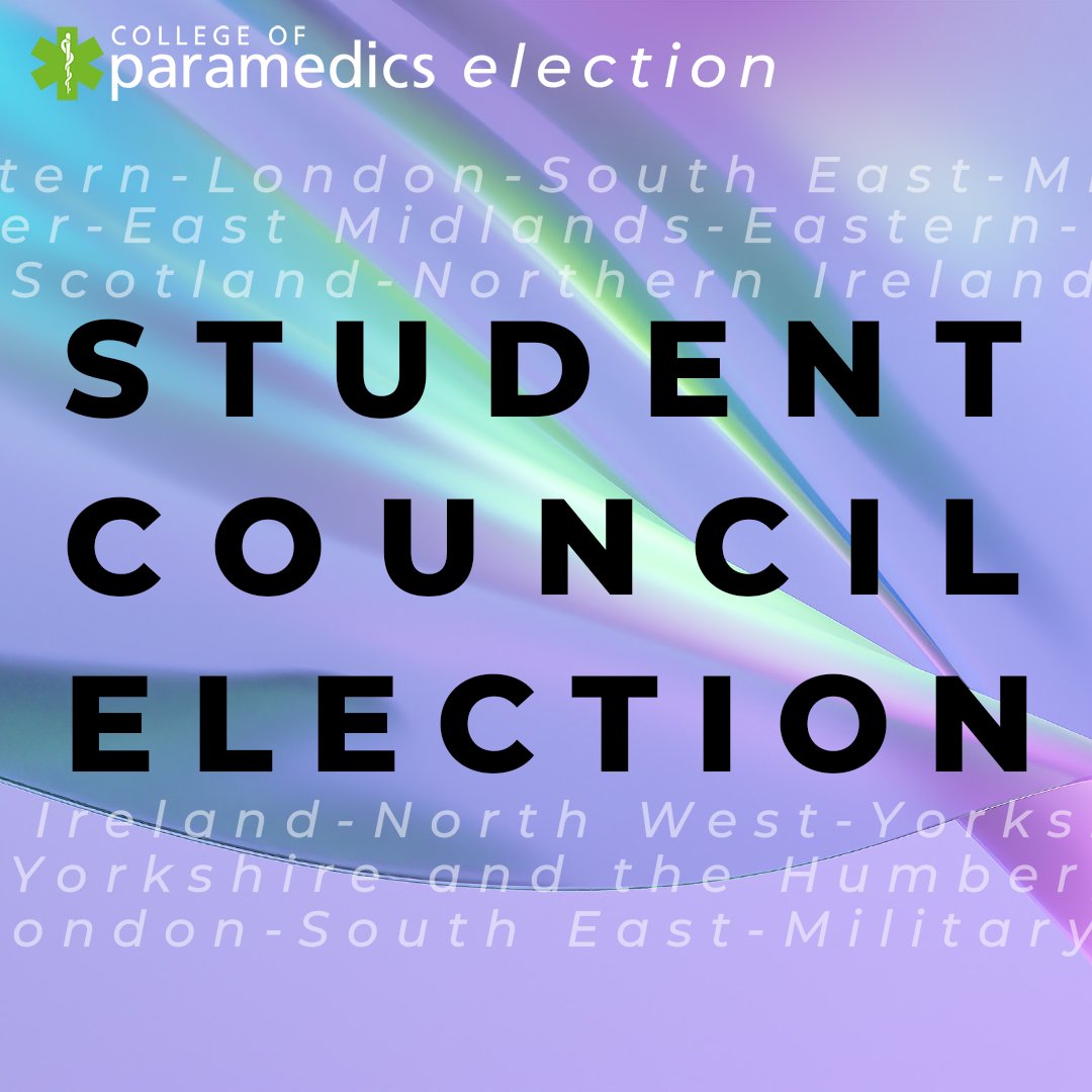 📣 Calling all student members! We’re looking for candidates to stand in our elections to become a Member Representative on our #ParaStudentCouncil. For more info and to apply click here 👉 bit.ly/3PysWxU 📝 Closes 5th November. #ParaElections #StudentParamedic