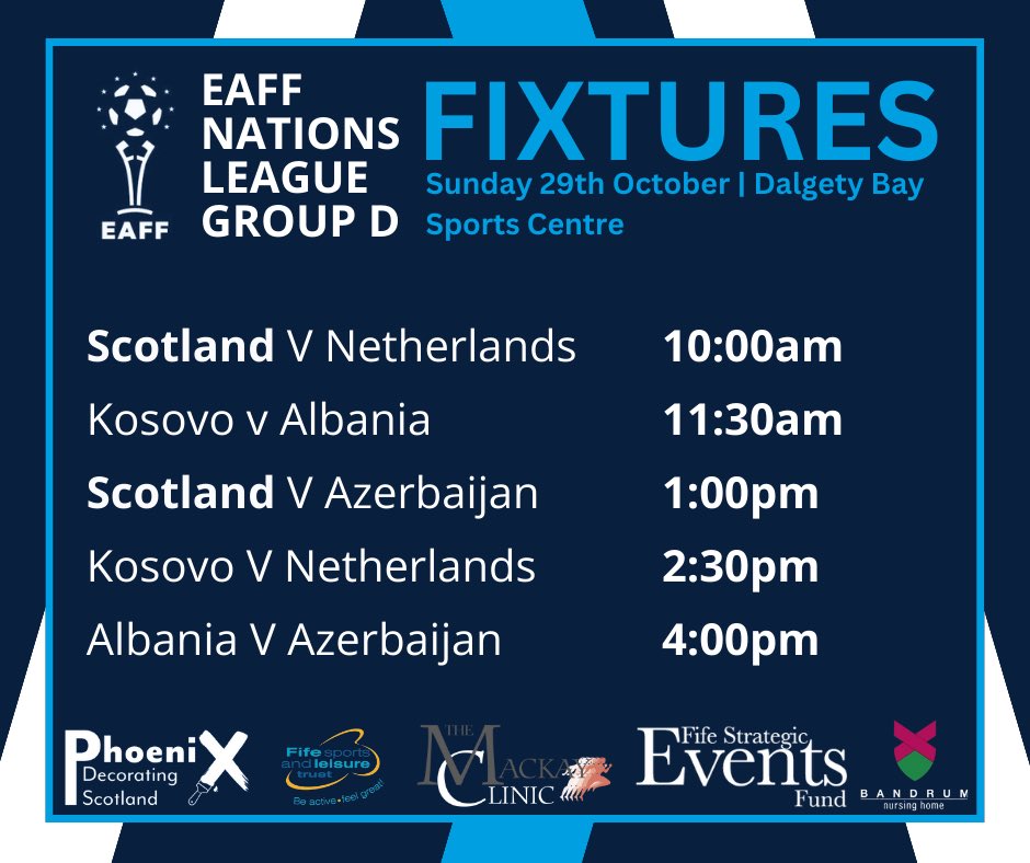 Fixtures are now out for our upcoming Nations League Matches! We open our Group on Saturday 28th October against Kosovo before playing Albania in the afternoon! The Sunday fixtures see us play The Netherlands and Azerbaijan to round off the group