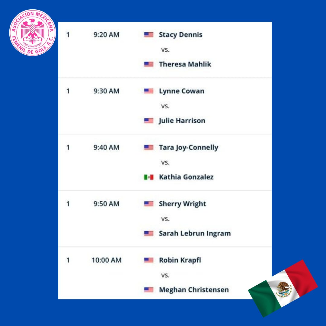 AMFGOLF's tweet image. Muchas felicidades Kathia Gonzalez Villarreal por pasar a la primera ronda de matches en el 61st. U.S. Senior Women´s Amateur. A romperla!!!!!! championships.usga.org/ussenior.../20…… #usga #golf #golffemenilamfg #somosgolf #orgullomexicano🏌️‍♀️🇲🇽 econe.mkt 📷