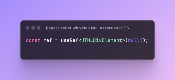 React.useRef with Non Null Assertion in TypeScript