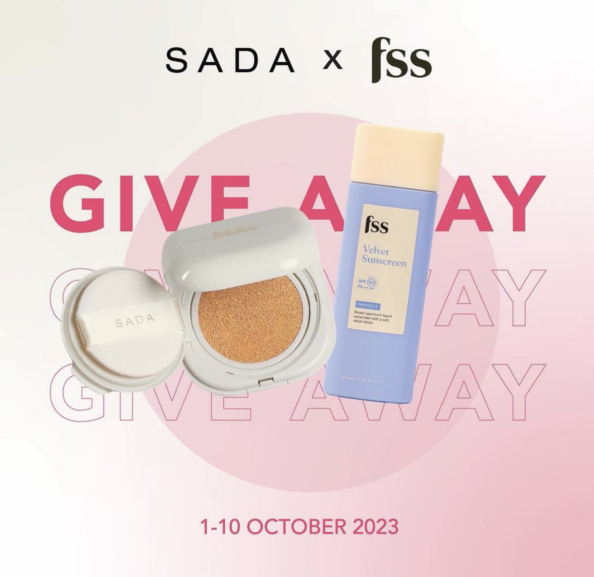 sada_beauty's tweet photo. Happy Monday, SADAbestie!

We are excited to announce GIVEAWAY SADA x FSS 🤗

3 Lucky Winners will get:
- SADA Rubin BB Cushion 
- FSS Velvet Sunscreen

🥰 https://t.co/QXGJleN1UB