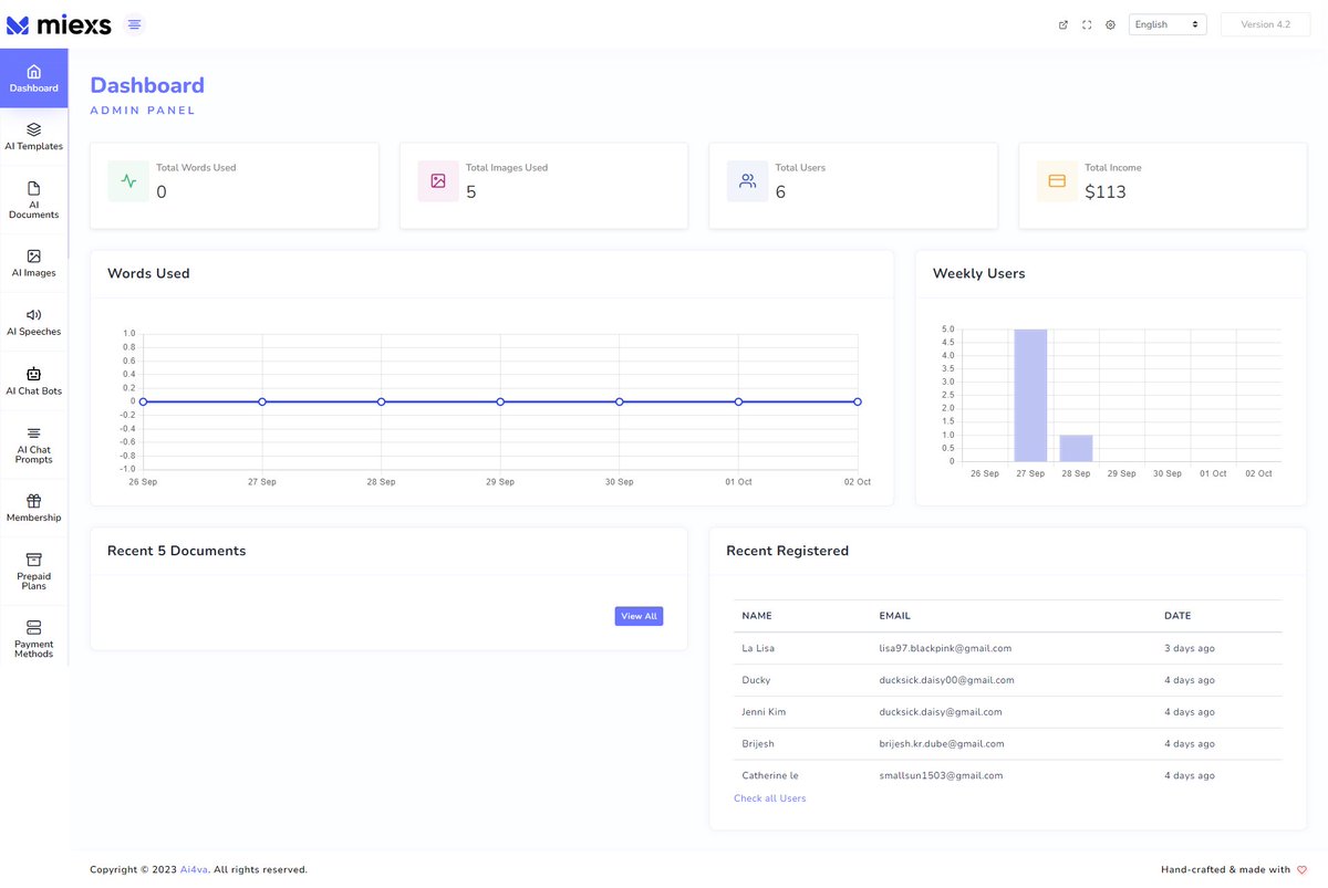 🚀 Unleash the Power of Advanced AI Content Management! 
🧠 Diverse OpenAI Model Integration: Choose from a spectrum of OpenAI Models, including Ada, Babbage, Curie, Davinci, ChatGPT 3.5

#AIContentManagement #SaaSPlatform #OpenAI #ContentGeneration #Multilingual #CodeGeneration