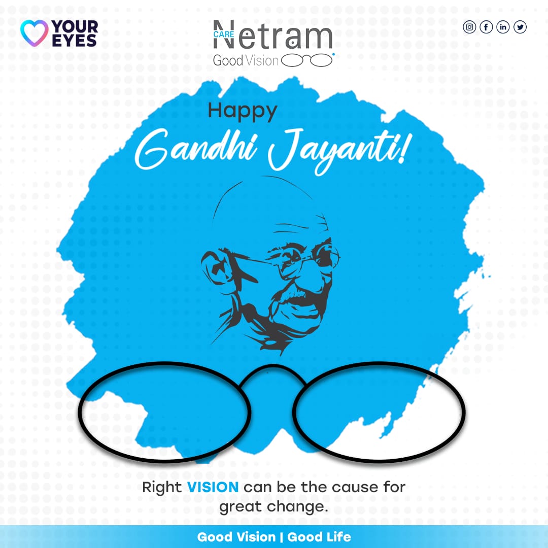 Just as Gandhi Ji had a vision for a better world, we have a vision for better eyesight.

Happy Gandhi Jayanti! 🙏 

#GandhiJayanti #VisionForChange #GoodVisionGoodLife