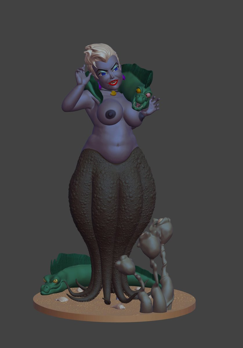 DeadSculpts's tweet photo. Sea Witch 3D model. Several variations both sfw and nsfw and a flexi. Available on Cults 3D. #3DModel #3dprint #nsfw #nude #thicc #chubby #flexiprint https://t.co/KqReRsTNs0