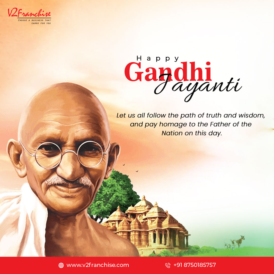 v2franchise's tweet photo. On this Gandhi Jayanti, let's remember the teachings of Mahatma Gandhi and strive for a more peaceful and harmonious world. Happy Gandhi Jayanti!

#gandhijayanti #mahatmagandhi #gandhi #india #gandhiji #gandhiquotes #october #happygandhijayanti #fatherofthenation #freedom #bapu https://t.co/WiPWBg9mCb