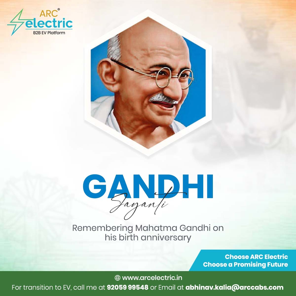 On this auspicious day of October 2nd, we honor the birth anniversary of Mahatma Gandhi. May his  legacy continue to inspire us towards a better and united world. 

#ARCCabs #GandhiJayanti  #RememberingLeader  #RememberingGandhi #LeadershipValues #NonviolentResistance