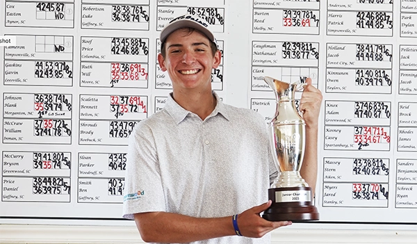 TheGolfClubSC's tweet photo. You would be all smiles too, like Will Ruth, if you birdied the final two holes at Cherokee National to win the Transou Memorial championship. @SCJGA @SCGA1929 @cga @Cav Story, video and scores at https://t.co/B4xilz1G5c https://t.co/nu9eRGH5Kb