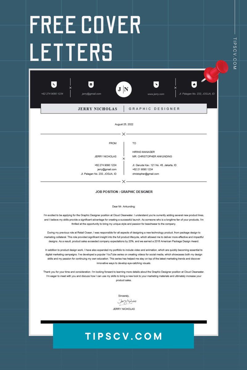 immermanalu's tweet image. Dapatkan template surat lamaran kerja desain grafis (graphic designer cover letter) format word siap pakai.
.
Download di tipscv.com/00f9 #suratlamarankerja #desaingrafis #suratlamaran #karir #coverletter
.
Monggo di share 🤩