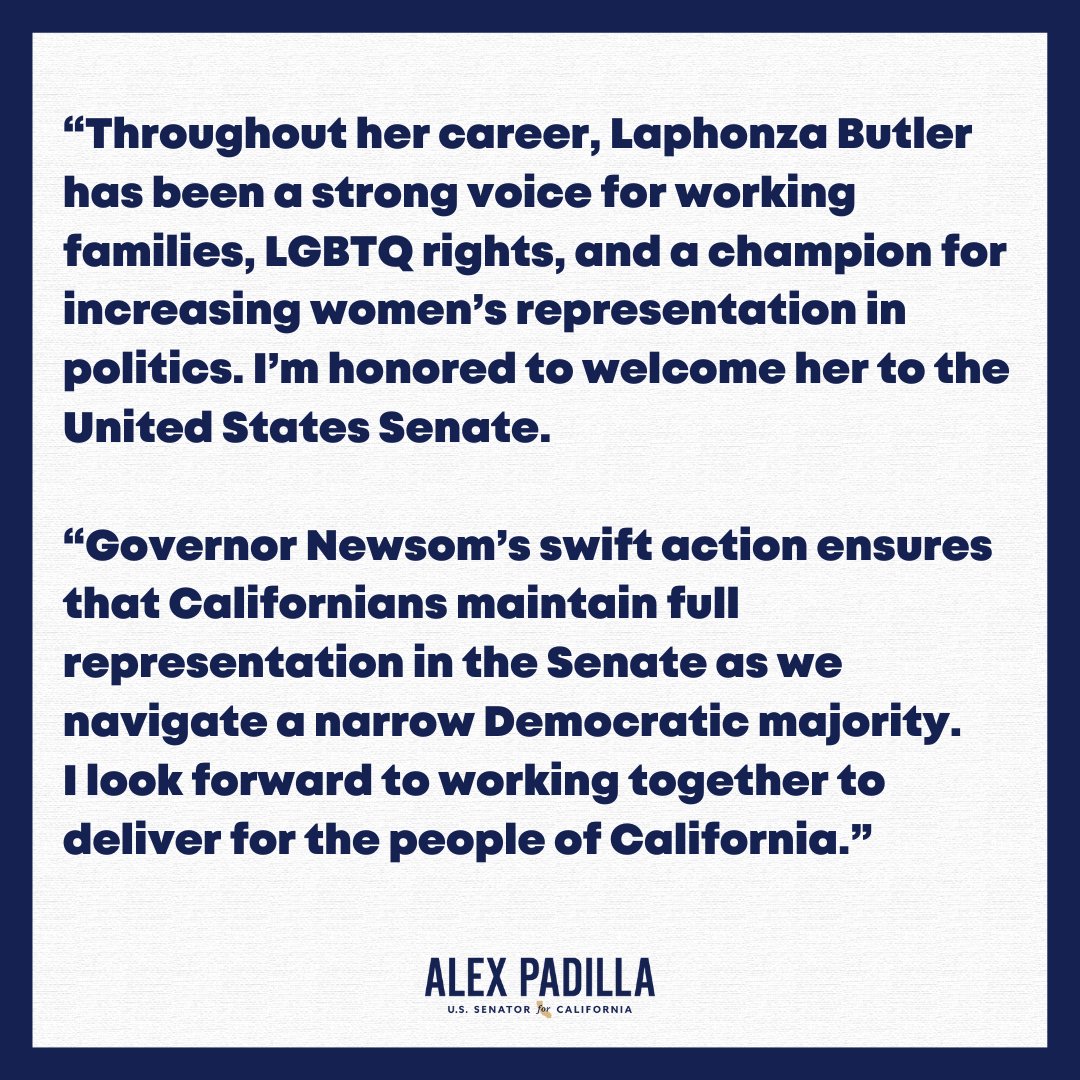 Senator Alex Padilla tweet media