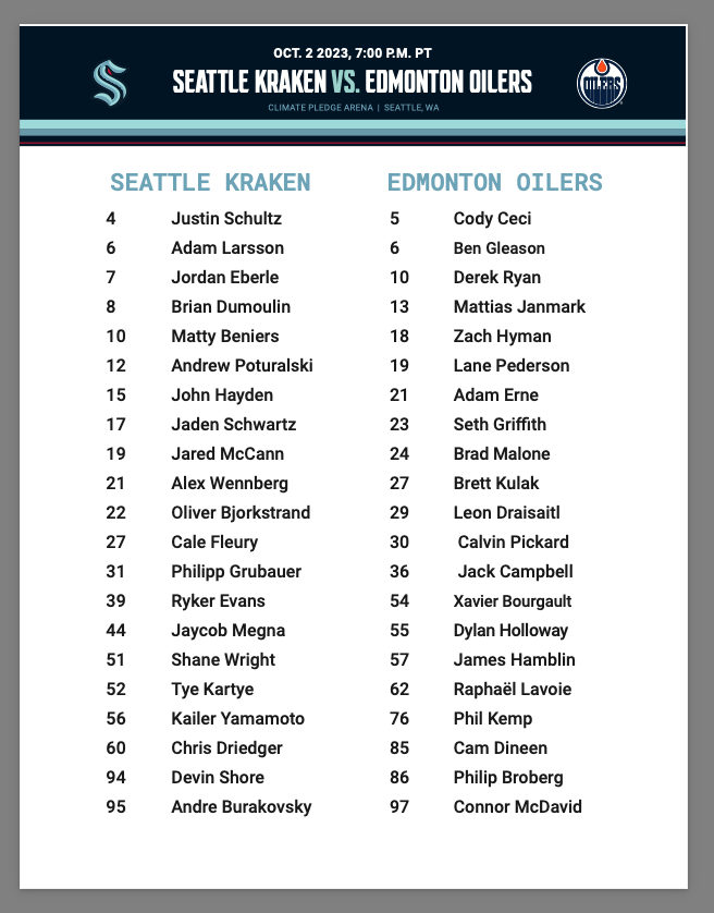 2022/2023 Seattle Kraken Schedule : r/SeattleKraken
