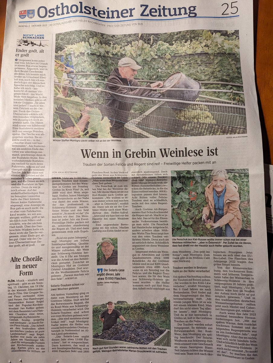 Schau, Sandy. Bei uns ist Weinlese noch Titelthema. @WeingutSanders