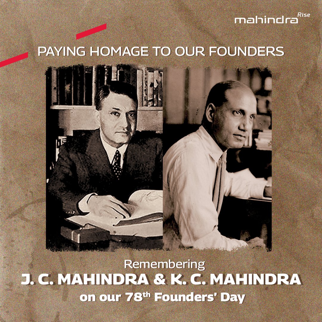 Anish Shah (@anishshah21) on Twitter photo On Oct 2nd, we pay tribute to the visionary founders of <a href="/MahindraRise/">Mahindra Group</a>, honouring our values and legacy.
Following our tradition of celebrations at all our locations, I look forward to celebrating #MahindraFoundersDay with our associates at <a href="/TractorsSwaraj/">Swaraj Tractors</a> in Mohali today. On Oct 2nd, we pay tribute to the visionary founders of <a href="/MahindraRise/">Mahindra Group</a>, honouring our values and legacy.
Following our tradition of celebrations at all our locations, I look forward to celebrating #MahindraFoundersDay with our associates at <a href="/TractorsSwaraj/">Swaraj Tractors</a> in Mohali today.