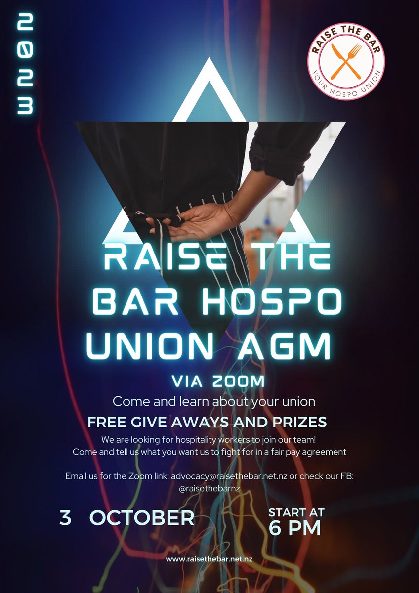 UnionRBHU's tweet photo. Hey hospo workers come along to our Zoom AGM tomorrow and find out what we have been up to at RBHU. We also want to hear what you want in an FPA agreement. 

Zoom link: Join Zoom Meeting
https://t.co/5kBOz882uK

Meeting ID: 849 5610 9766
Passcode: 591793 https://t.co/tBN3UBU7ow