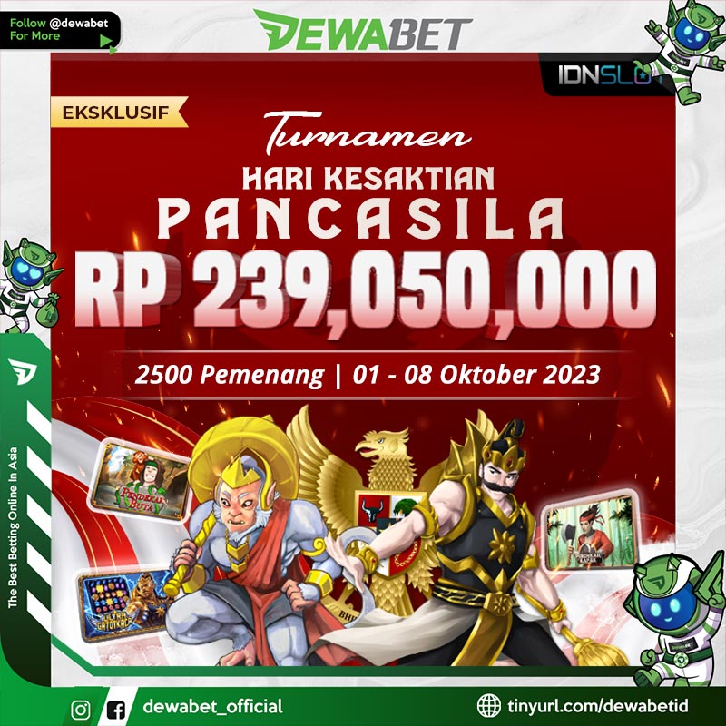 ODewabet's tweet photo. Tunjukan bahwa kalian pemuda yang siap menjaga persatuan NKRI dan siap mendapatkan keuntungan besar di hari kesaktian Pancasila ini, menangkan total hadiah sebesar Rp 239.050.000 untuk 2500 pemenang hanya di DEWABET https://t.co/mrvRYUXyRJ