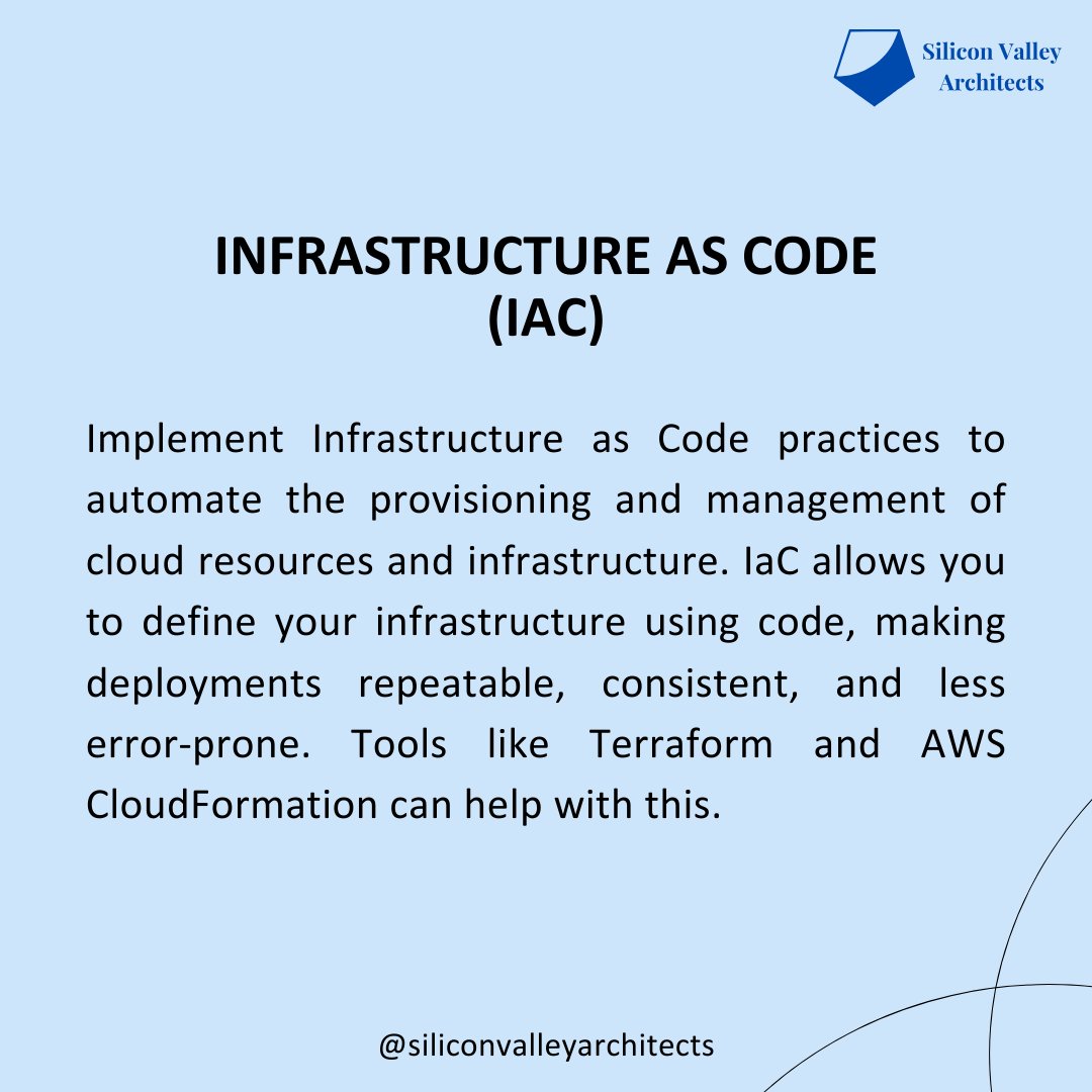 svarchitects's tweet image. Deployment Automation
Automating Infrastructure Deployments for Improving Security and Efficiency
#cloudsecurity #cloudcomputingservices #cloudcomputingsystem #sva