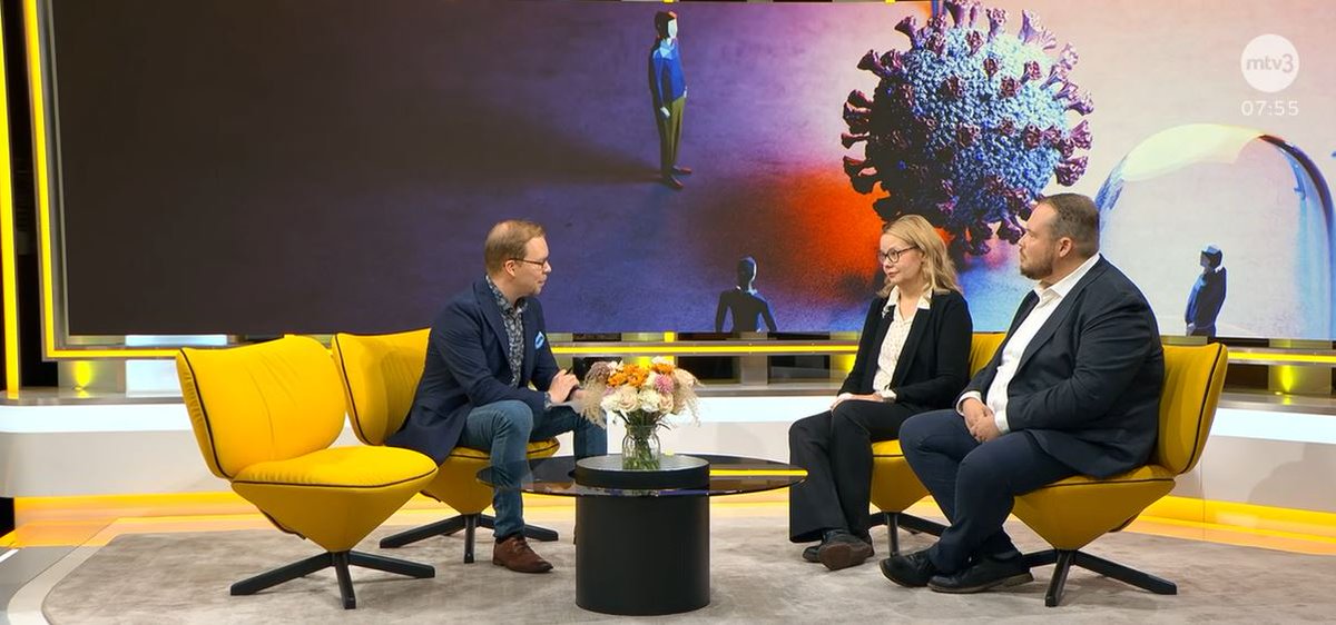 JuRe Research Consortium Research (@jure_fi) on Twitter photo Juuri nyt: <a href="/mtv3suomi/">MTV3</a> aamussa asiaa korona-ajan opeista. Studiossa tutkijamme <a href="/RainioNiemi/">Johanna Rainio-Niemi</a> ja @vpsorsa <a href="/welgo_fi/">WELGO Research</a> kertomassa <a href="/Akatemia_STN/">Strateginen tutkimus</a> #PANDEMICS-ohjelmassa tehtÀvÀstÀ tutkimuksesta.
Katso myöhemmin tallenteena:
mtv.fi/sarja/huomenta⊠Juuri nyt: <a href="/mtv3suomi/">MTV3</a> aamussa asiaa korona-ajan opeista. Studiossa tutkijamme <a href="/RainioNiemi/">Johanna Rainio-Niemi</a> ja @vpsorsa <a href="/welgo_fi/">WELGO Research</a> kertomassa <a href="/Akatemia_STN/">Strateginen tutkimus</a> #PANDEMICS-ohjelmassa tehtÀvÀstÀ tutkimuksesta.
Katso myöhemmin tallenteena:
mtv.fi/sarja/huomentaâŠ