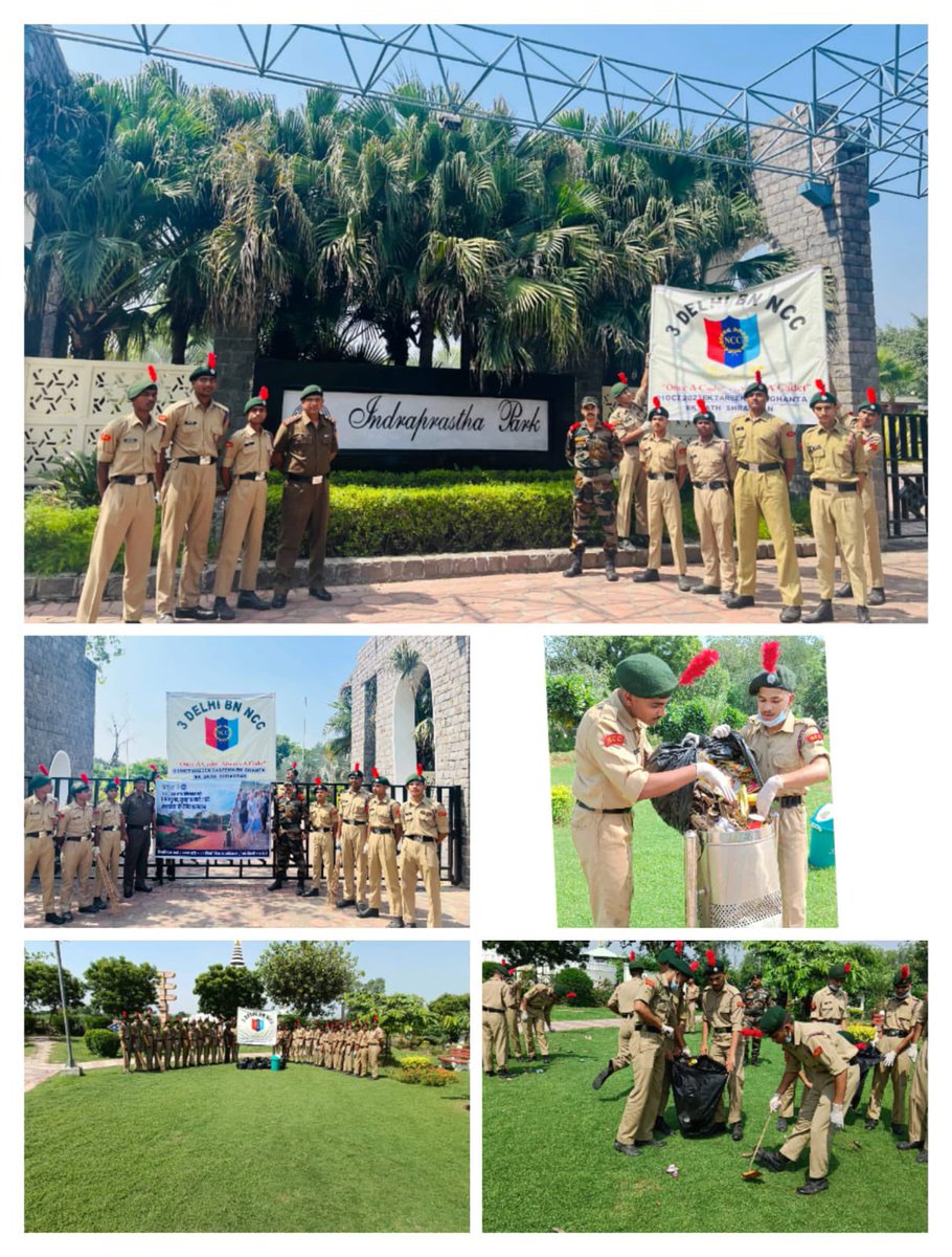 3DBNNCC's tweet photo. On 1st Oct, 3DBN has tremendously contributed  in “EK TAREEK, EK GHANTA, EK SATH SHRAMDAN" a  Swach Bharat Mission initiative and cleaned the whole indraprastha park &amp; 3DBN (NZM) Office area. 3DBN cadets showed their wholeheartedness towards cleanliness of India. https://t.co/RQgJastcze