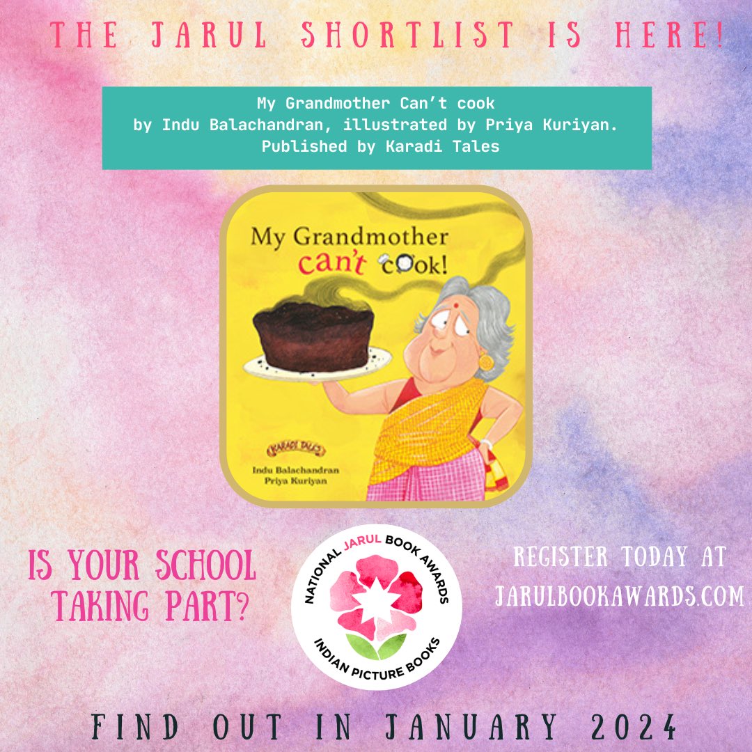 JarulBookAwards's tweet photo. The votes are in and the shortlist for The Jarul Book Awards 2023-2024 is here! Congrats to the authors, illustrators and publishers of these fabulous Indian picture books: Priya Kuriyan, Indy Balachandran, Riddi Maniar Doda and Shruti Hemani. 
@karaditales
@prathambooks https://t.co/Op86r5zosw