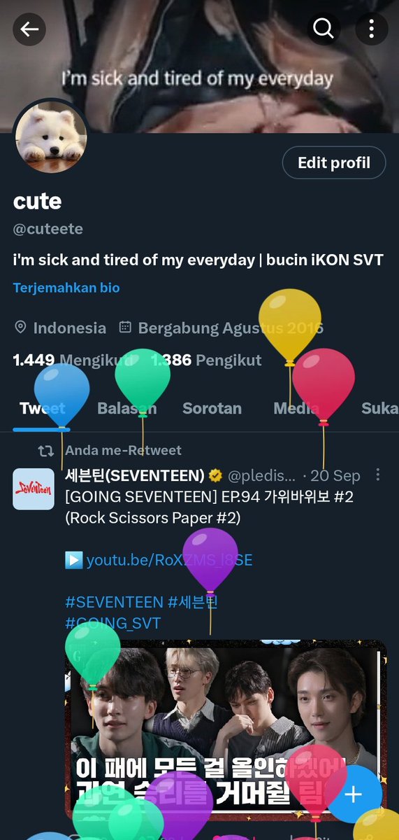 cuteete's tweet photo. ada balonn guyss https://t.co/jgezAqdM12