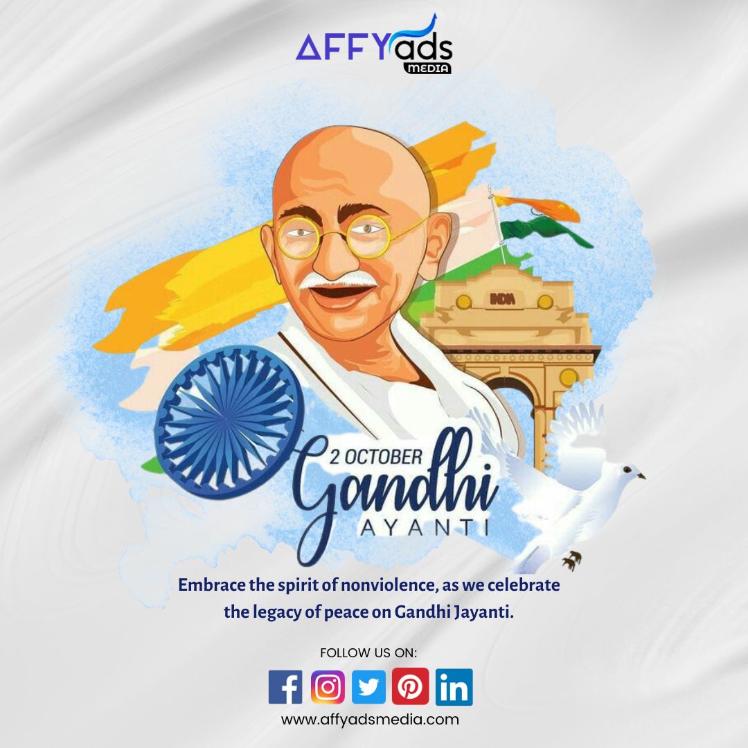 affyadsmedia's tweet photo. Honoring the father of our nation on Gandhi Jayanti, where simplicity meets strength, and peace prevails.
.
🇮🇳 Happy Gandhi Jayanti 🇮🇳
.
.
#gandhijayanti #jayanti #gandhi #mahatmagandhi #gurunanakjayanti #mahatma #digitalmarketingcompany #digitalmarketingagency #digital #digitalmediamarketing #contentmarketing