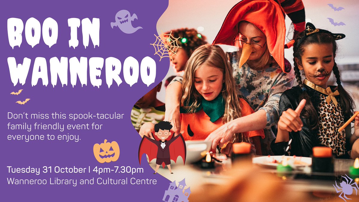 Wanneroo Library and Cultural Centre will be transformed into a ‘spook’tacular celebration of all things Halloween on Tuesday 31 October.

Read more 👉 ow.ly/3rKY50PRIKb
