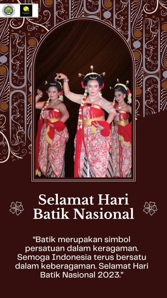Assalamualaikum wr, wb, Salam Sejahtera bagi kita semua, Salam Budaya 🙏
"Mari kita lestarikan kekayaan budaya Indonesia, yaitu batik sebagai identitas bangsa. Selamat Hari Batik Nasional 2023"
STK AK 🔊
~~Selagi Mau, Selagi Bersama~~