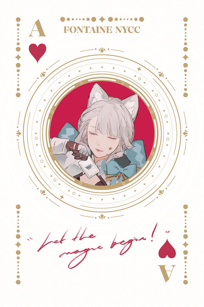 1girl animal ears closed eyes solo card cat ears heart  illustration images