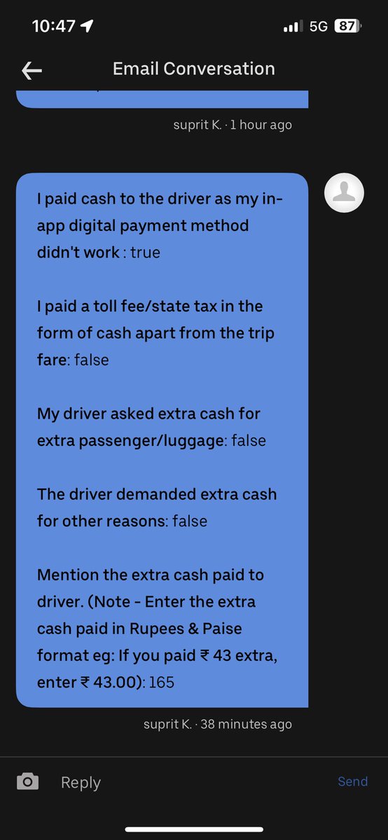 KulkarniSuprit's tweet photo. @UberINSupport I don't understand why it keeps happening to me.
I still haven't received my refund for the previous ride. And now comes this new problem https://t.co/Xv0vhLVf5F