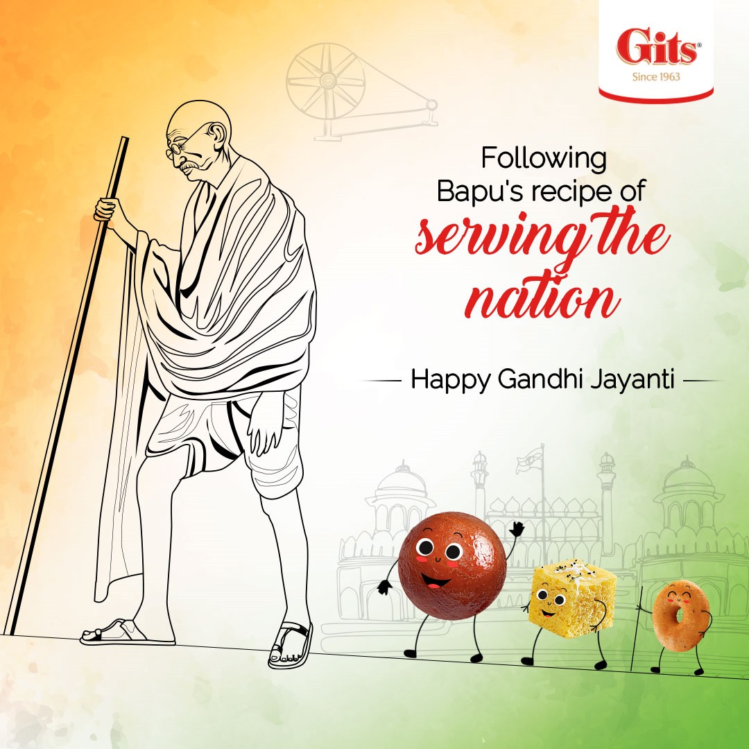 Gitsfood's tweet image. Guaranteed sweet results. 
#GandhiJayanti 

#freedomfighter #instantmixes #Gitsfood