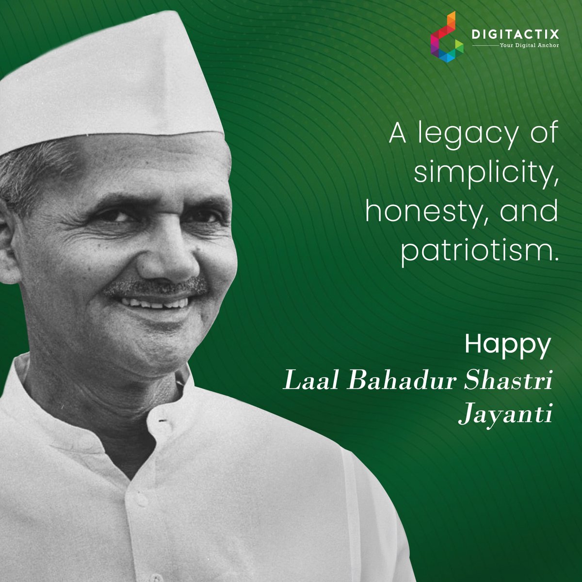 Lal Bahadur Shastri's words, "Simplicity is the essence of universality," continue to resonate with us. 

Let's strive for a simpler, more meaningful life. Happy Laal Bahadur Shastri Jayanti 💫 

#LaalBahadurShastriJayanti #Simplicity #ShastriJayanti #MeaningfulLiving #Peace